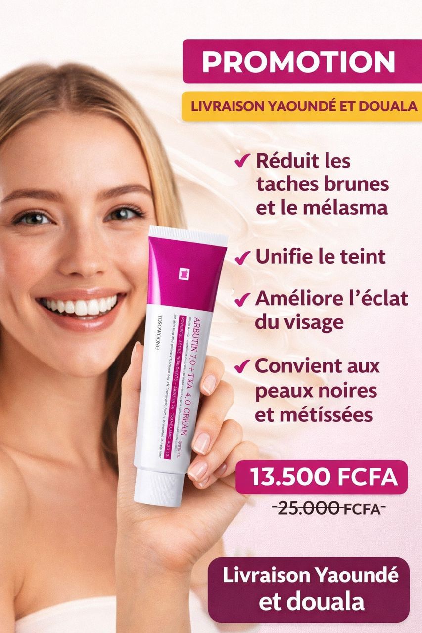 une crème Arbutin 7% + TXA 4%